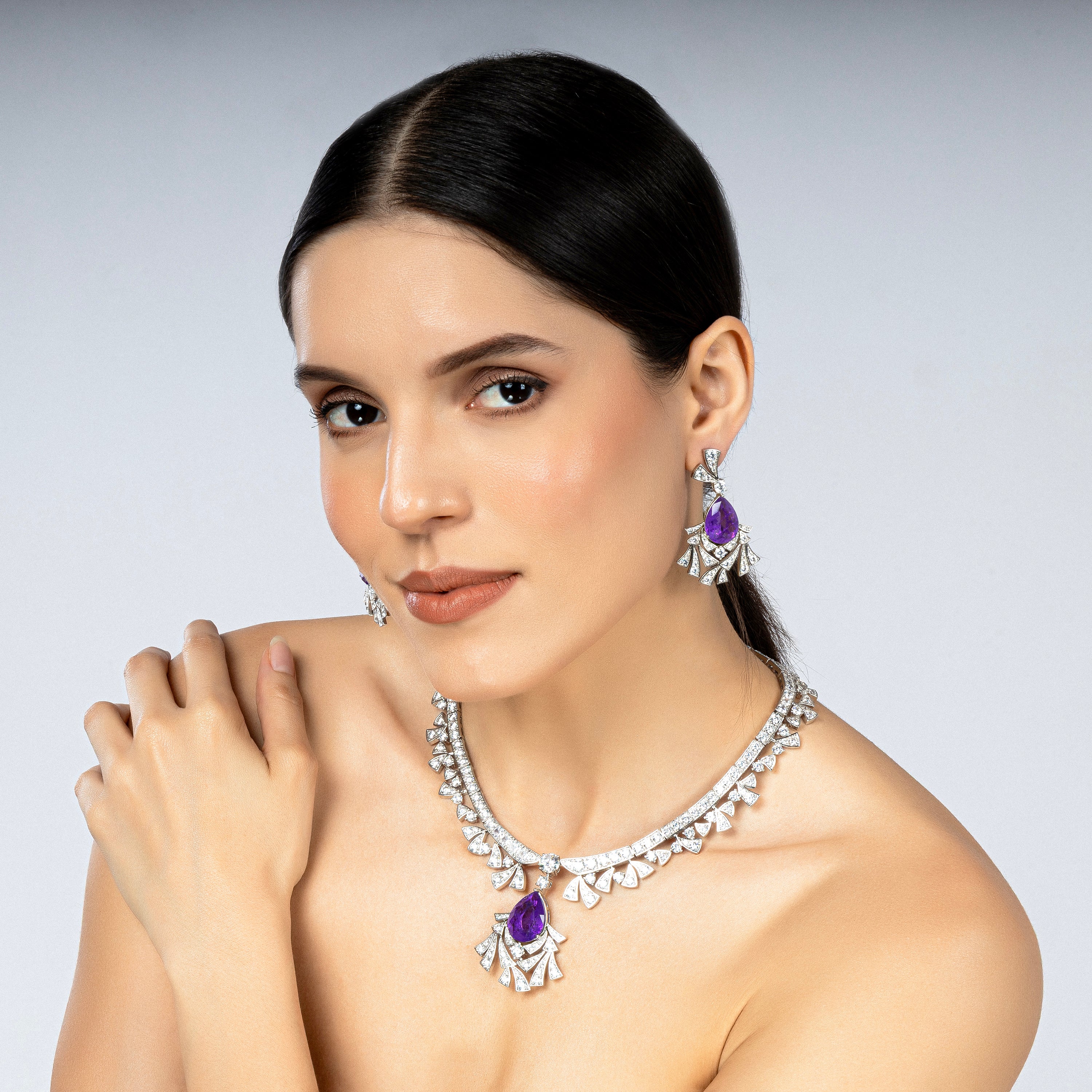 Austrian Crystal Purple Royal Luxury-Mivanaa